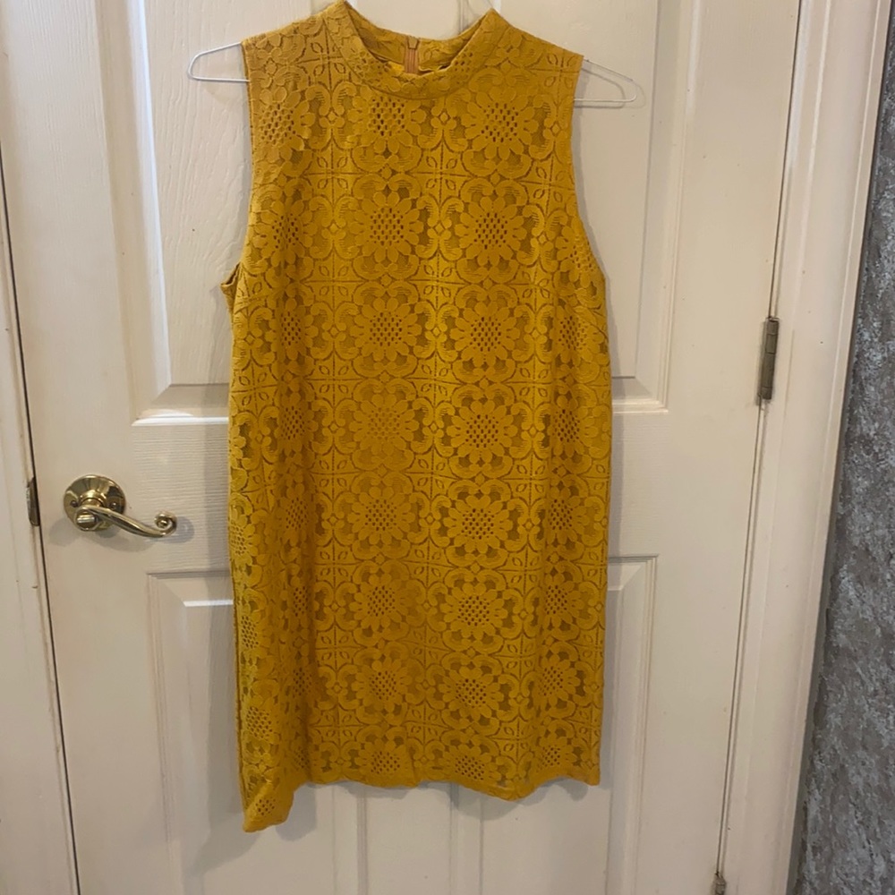 FOREVER21 High Neck Dress in Yellow